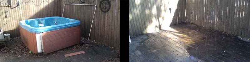 Jacuzzi hot tub teardown before and after